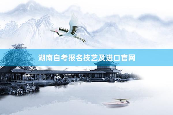 湖南自考报名技艺及进口官网